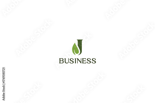 Letter J natural green leaf eco friendly organic fresh environmental logo