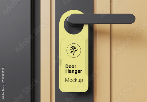 Hotel Room Door Hanger Mockup