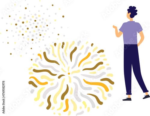 The boy is explaining popper shots