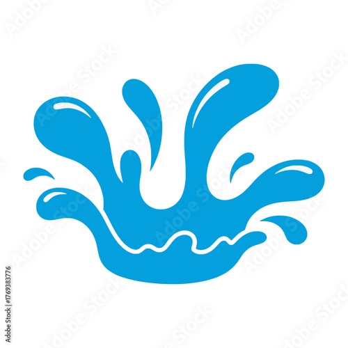 Blue Cartoon Water Splash Vector