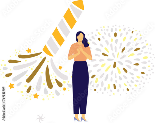 The girl is enjoying festival party.4