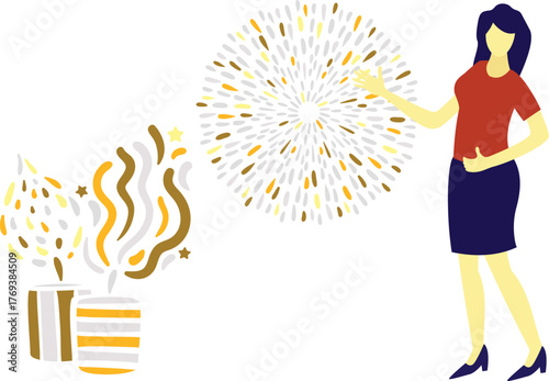 The girl is talking about party celebration.