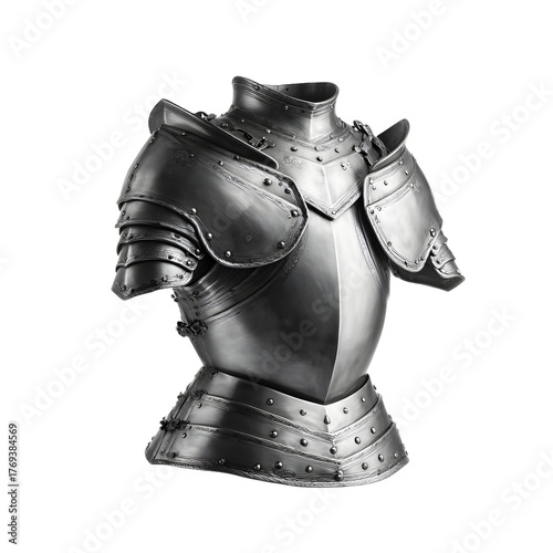 Professional Isolated Single Greave Armor Piece on White Background