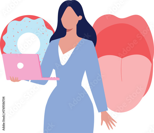 A doctor is showing taste sense.