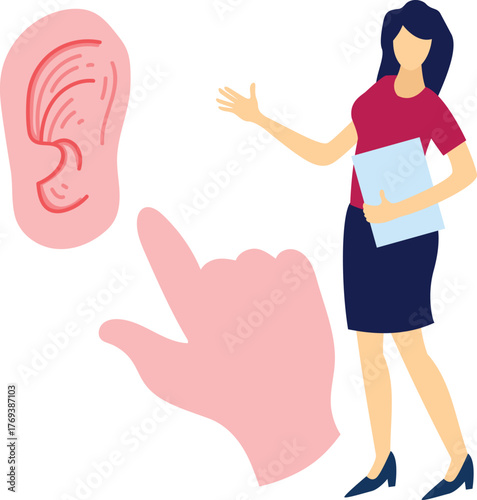 Doctor is discuss about human ear.
