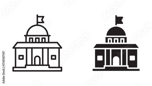 City hall building icon, vector illustration .