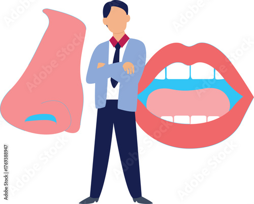 The doctor is looking human mouth.