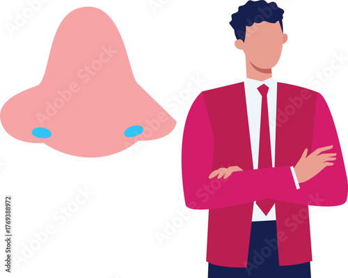 The doctor is thinking about nose sense.