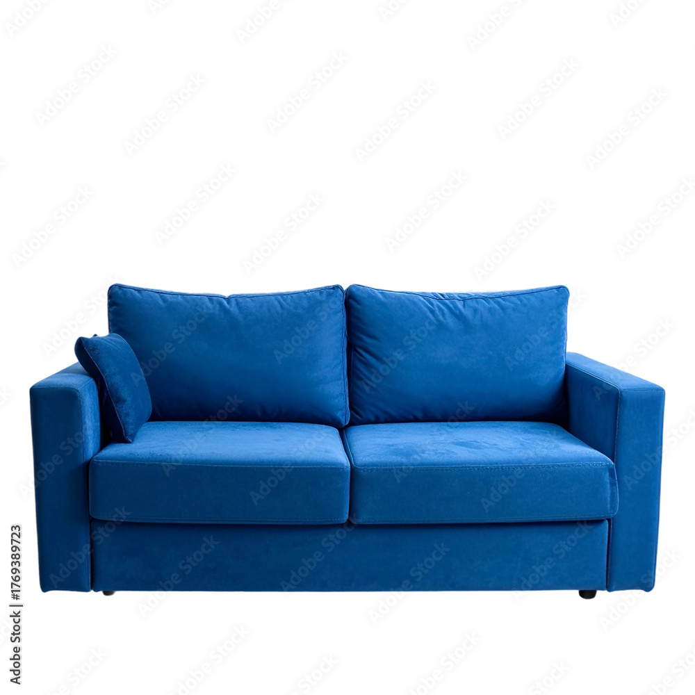 Fototapeta premium blue couch isolated on white and transparent background