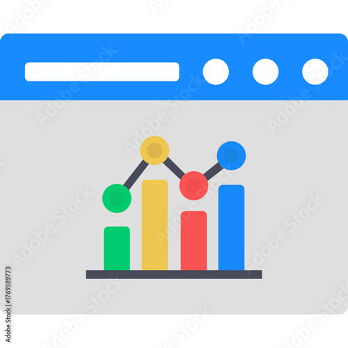 Data Analytics Icon | Flat Design Business Intelligence and Statistics Symbol