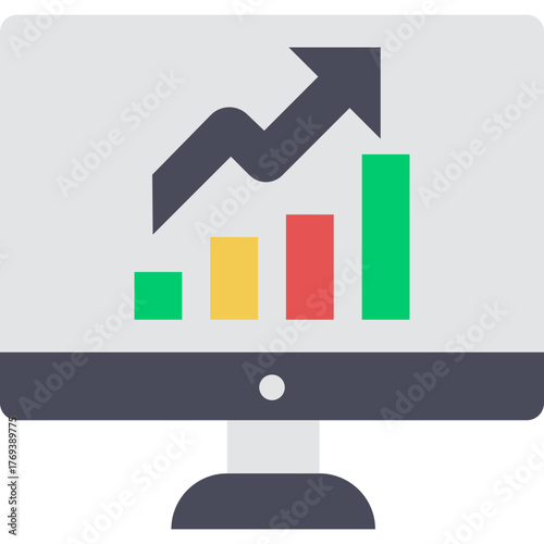 Data Analytics Icon | Flat Design Business Intelligence and Statistics Symbol