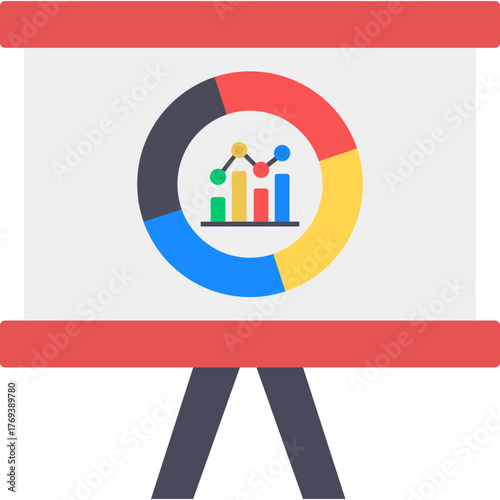 Data Analytics Icon | Flat Design Business Intelligence and Statistics Symbol