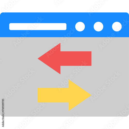 Data Transfer Icon | Flat Design File Sharing and Digital Connectivity Symbol