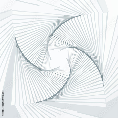 Abstract geometric composition featuring spiraling lines and minimalist design aesthetics
