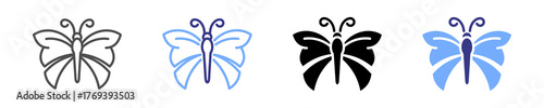 butterfly icon set multiple style