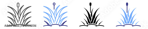 grass icon set multiple style