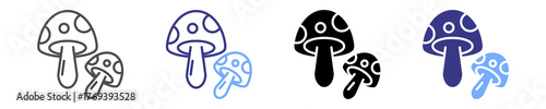 mushroom icon set multiple style