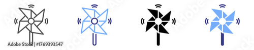 pinwheel icon set multiple style