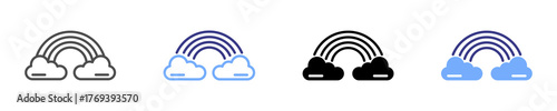 rainbow icon set multiple style