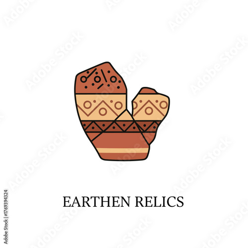 Ancient Earthen Relics Pottery Shard Logo