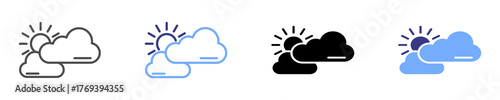 cloudy icon set multiple style