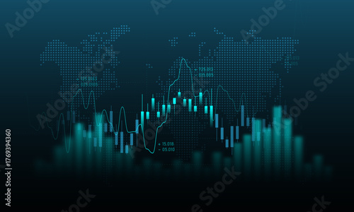 Stock trading charts and financial investment planning