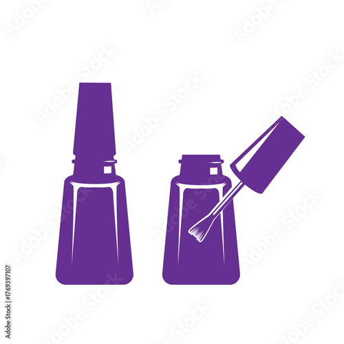 Isolated Beauty Glass Women Nail Polish Bottle Illustration Icon Symbol Design