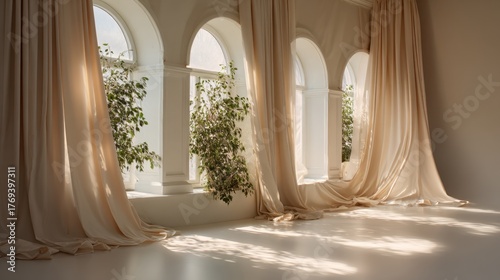 Soft light through elegant drapes