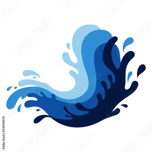 Blue Cartoon Water Splash Vector