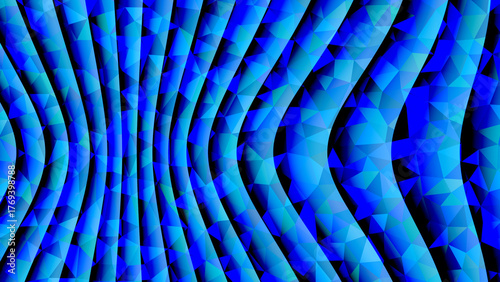 Wallpaper Mural Blue Wavy Pattern Background With Abstract Geometric Shapes Torontodigital.ca