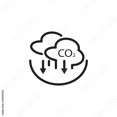Carbon capture icon symbolizing CO₂ removal and storage, representing modern climate mitigation technology, specialized industrial abatement, and comprehensive emissions reduction systems.