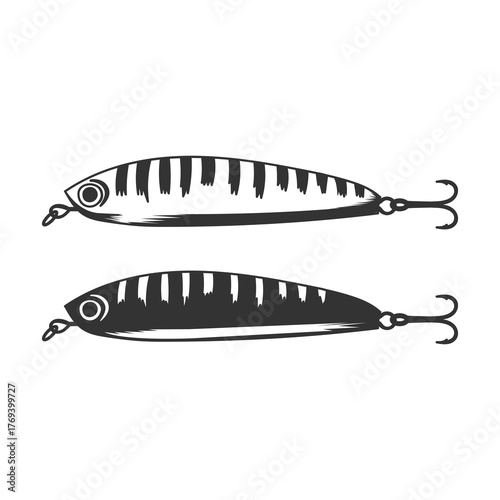 Bait Lure Fish Hook Jig for Fish Angler Sport Hobbies Illustration Design