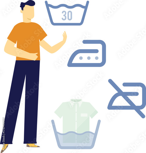 Worker checking iron temperature