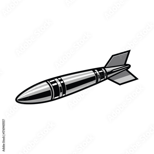 A set of space rocket icons and military ammo bullets isolated on white background as vector objects