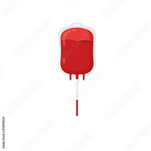 Cartoon Blood Bag Illustration for Donation or Transfusion