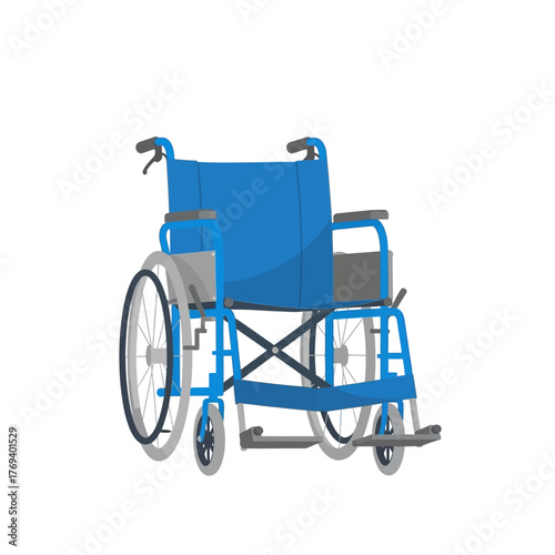 blue wheelchair, medical equipment, disability aid clip art preview