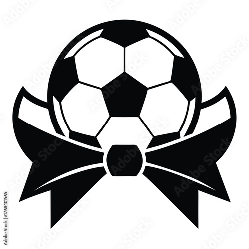 Illustration of a soccer ball with a ribbon, perfect for sports