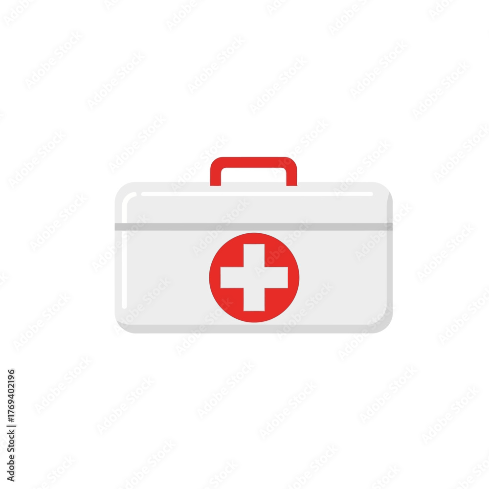 Fototapeta premium First Aid Kit Flat Vector Icon Illustration