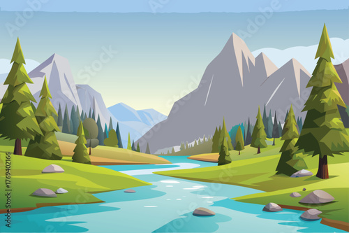 nature sea bay vector landscape background