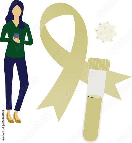 The woman is doing blood test