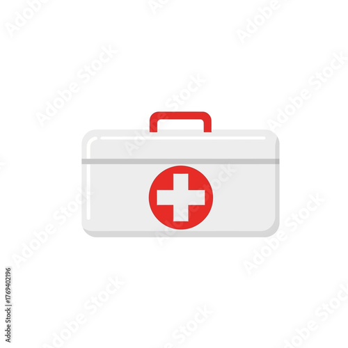 First Aid Kit Flat Vector Icon Illustration