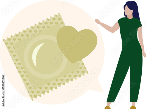 The young lady advising to use codoms