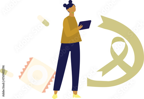 Woman choose method of contraception from birth control pills.