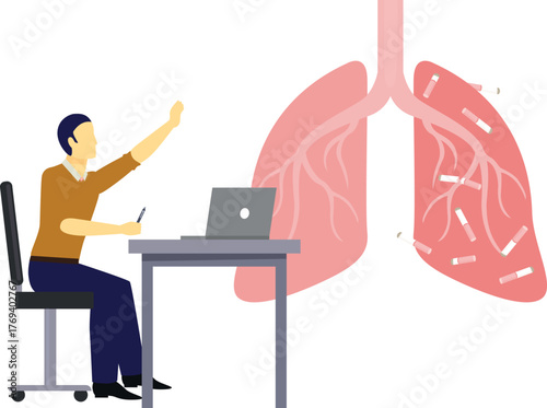 Doctor research on human lungs