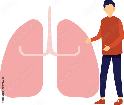 Man explaining about trachea