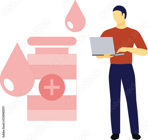 Man is doing blood testing.