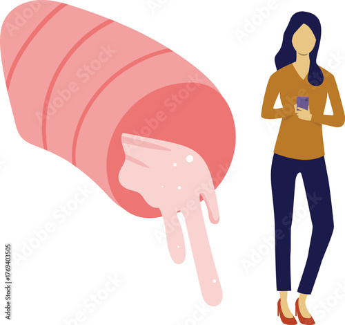 The girl is showing bronchitis liquid infection