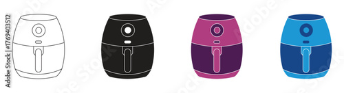 Air fryer icon set. Cooking fry appliance icon ,vector illustration.