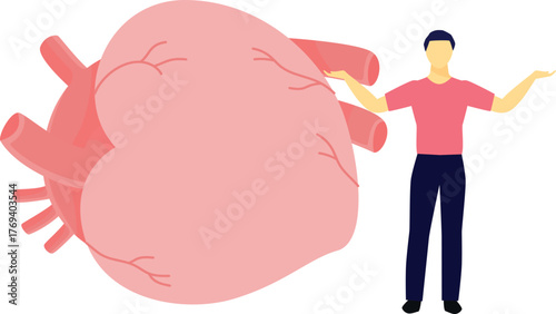 The man is doing heart checkup.