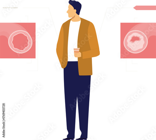 The man is seeing bronchitis diseases.